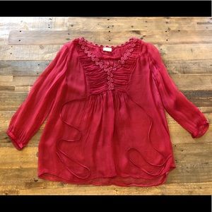 Anthropologie Meadow Rue romantic chiffon blouse